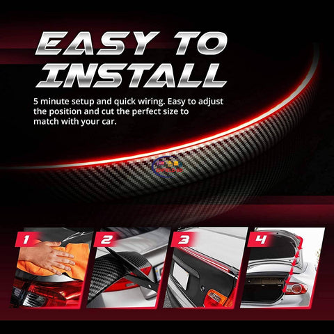 Universal Carbon Fiber LED Rear Wing Spoiler