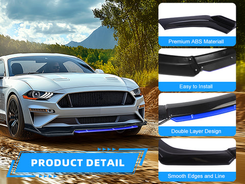 Car Front Bumper Splitter ABS Plastic - Spike Special - 4Pcs