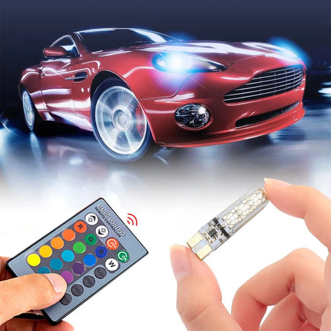 Remote Control Parking Bulb Super Bright 2 x T10 5050 LED RGB